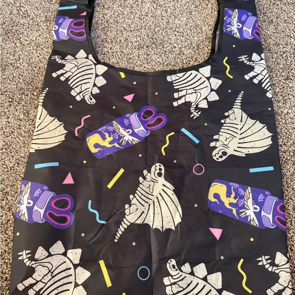 Game Grumps Ten Minute Power Hour Colorful Dinosaur Print Large Tote Bag